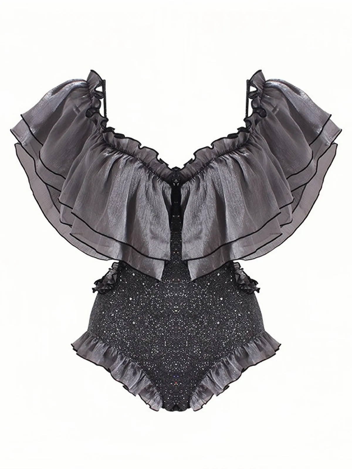Women's One-Shoulder Ruffles Bikini Swimsuit