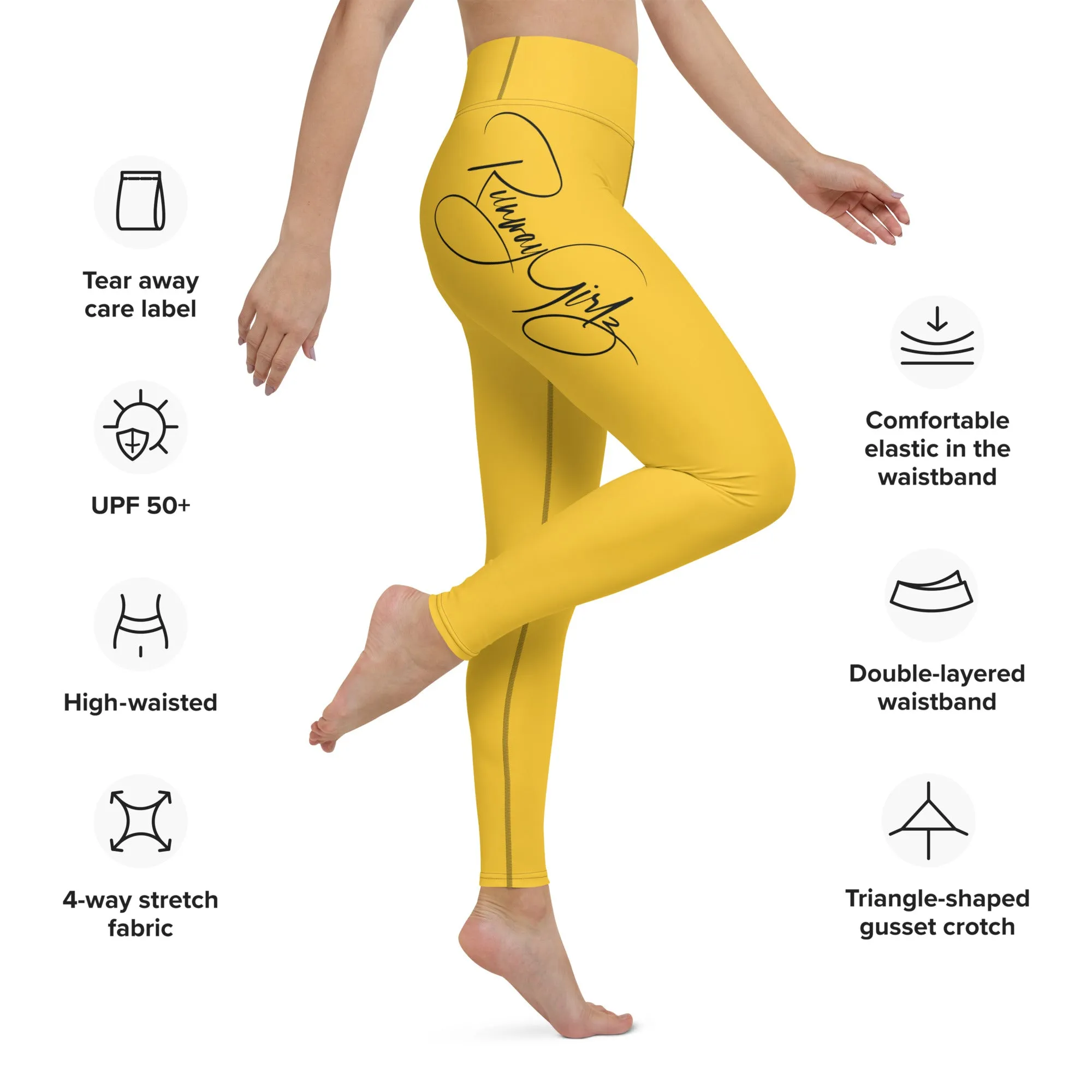 Women's Runway Girlz Yoga Leggings (Yellow/Black)