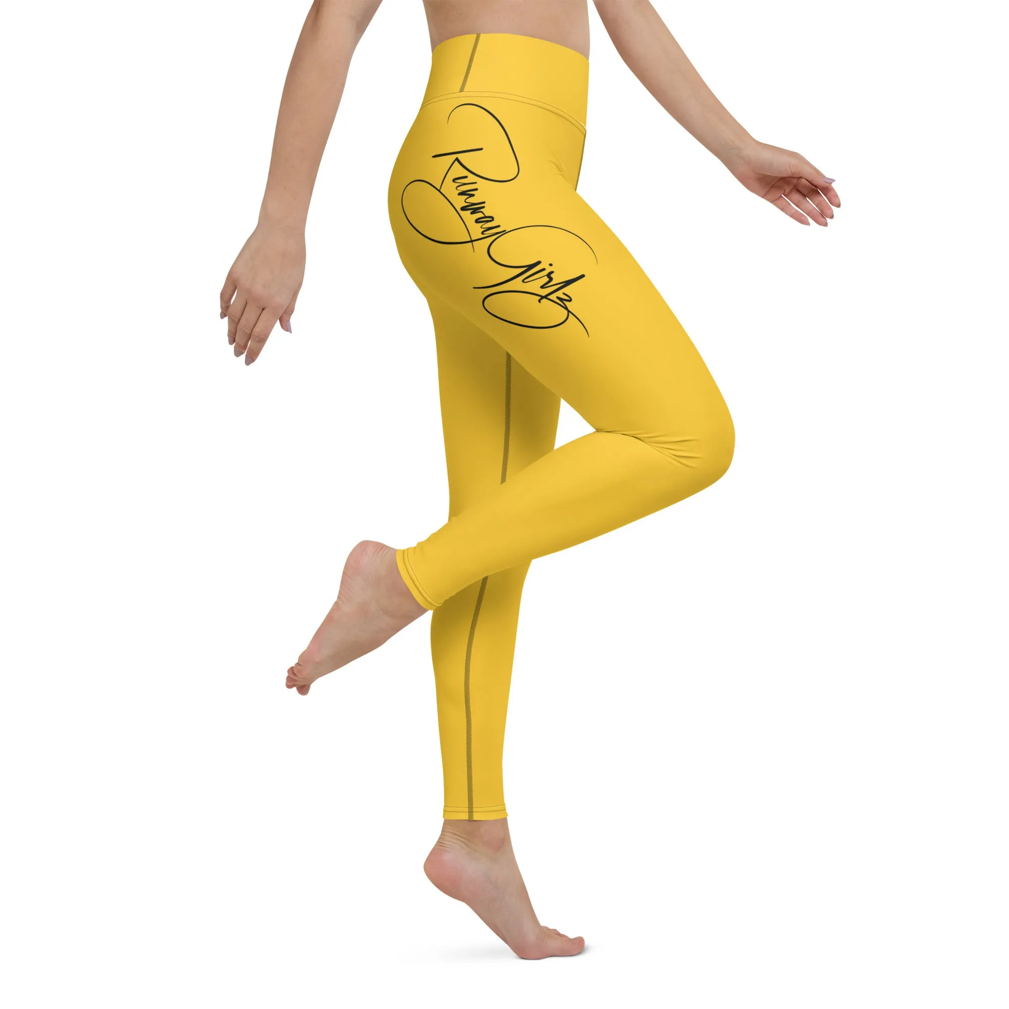 Women's Runway Girlz Yoga Leggings (Yellow/Black)