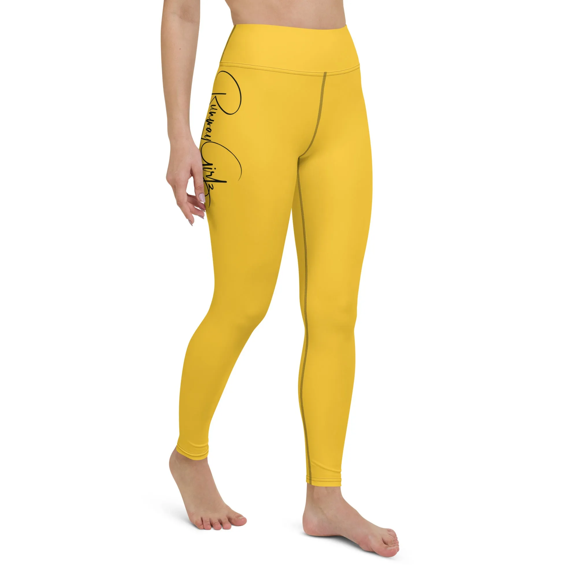 Women's Runway Girlz Yoga Leggings (Yellow/Black)