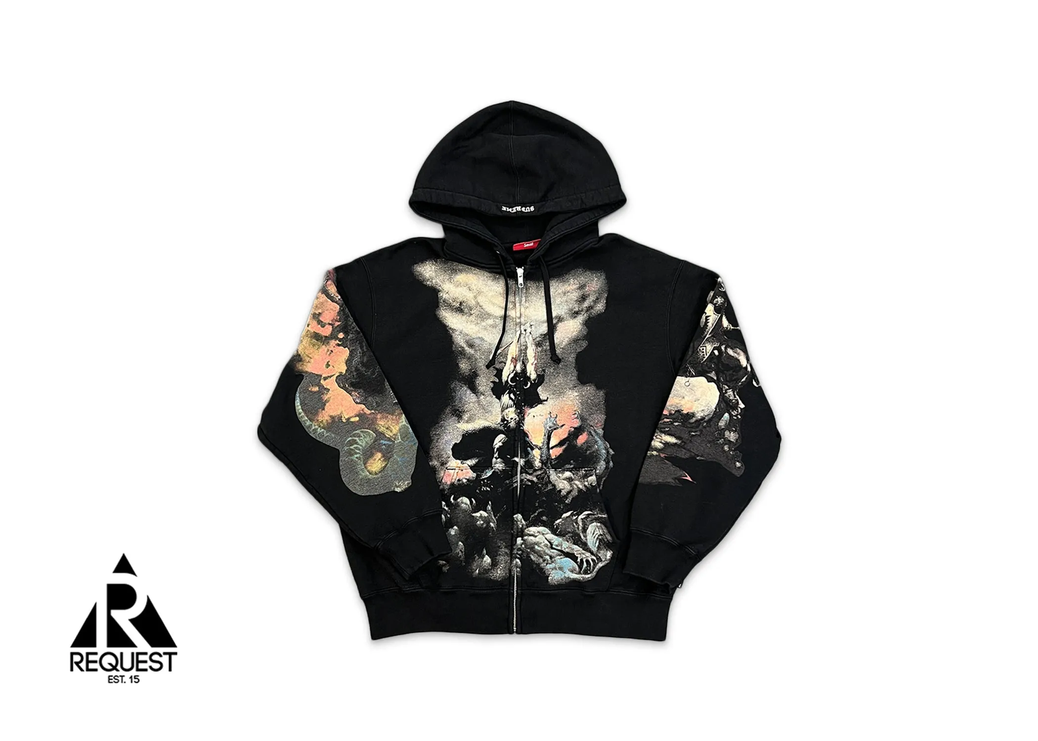 x Frazetta Zip Up Hooded Sweatshirt "Black"