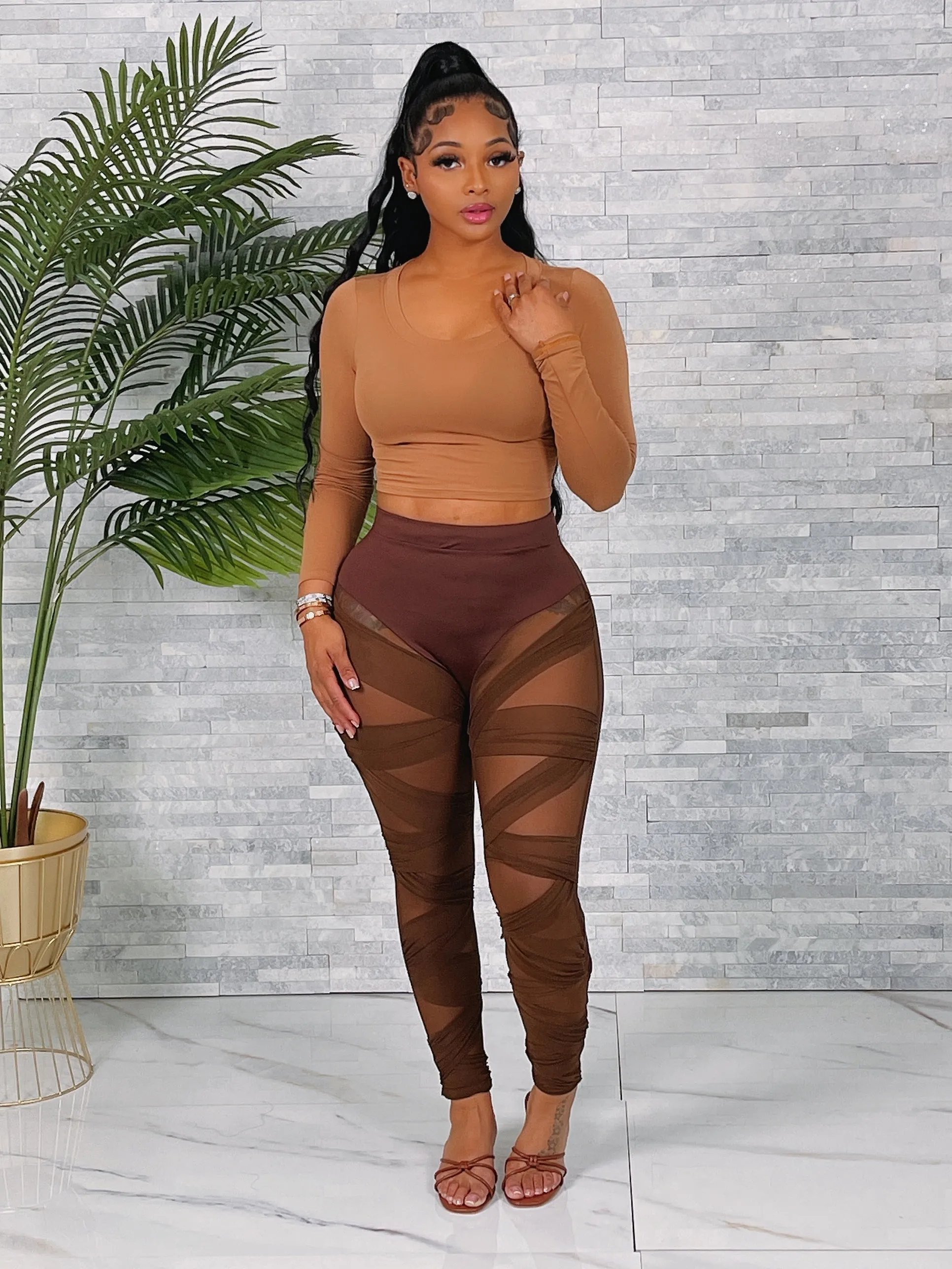YD3523P-Criss Cross Mesh Leggings