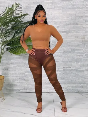 YD3523P-Criss Cross Mesh Leggings
