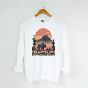 YELLOWSTONE NATIONAL PARK WHITE CREWNECK SWEATSHIRT