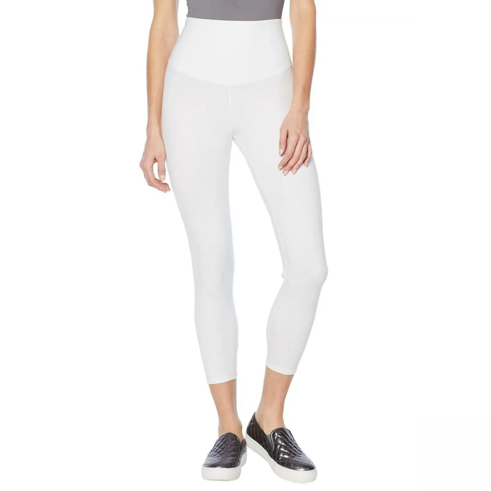Yummie Women's Plus Size 2 Pack Skimmer Leggings Black/ White 1X